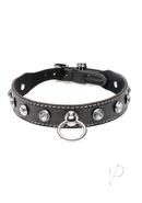 Strict Rhinestone Choker With O-ring - Clear
